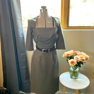 Bespoke hand tailored British wool suit dress.